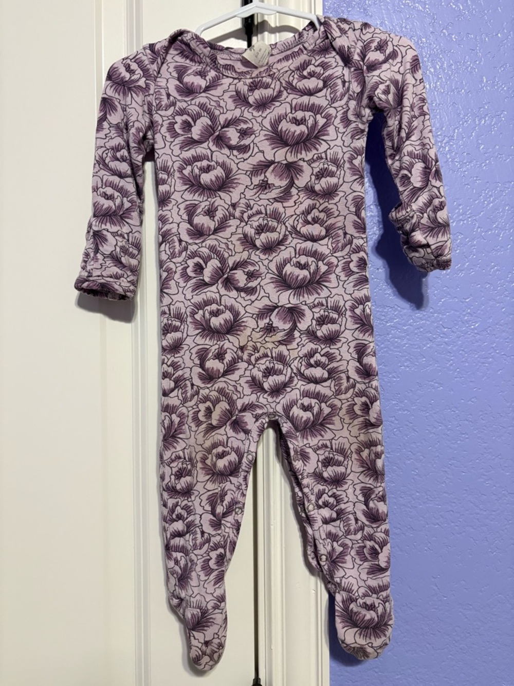 kate quinn Purple bamboo Footie Pajamas